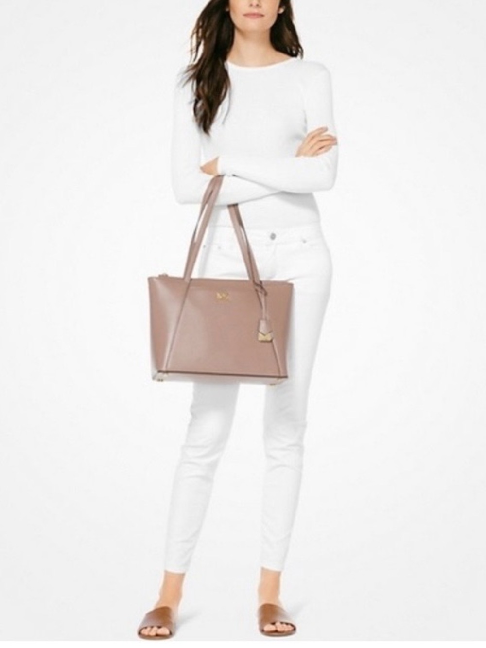 Michael Kors Blush Taupe Leather Tote